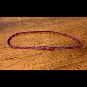 Thin dusky purple belt with braid design